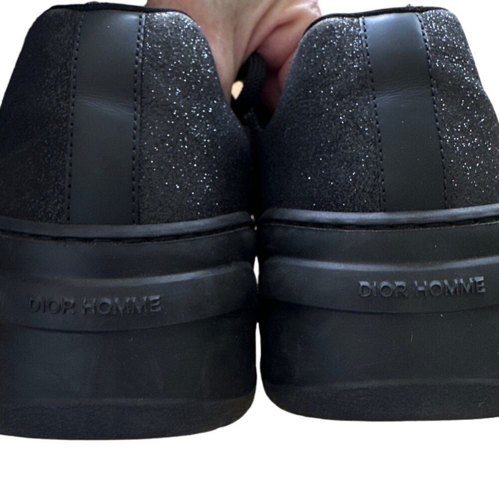 Christina Dior - Homme Glitter Leather & Leather Trim Sneakers in Black - Picture 8 of 8